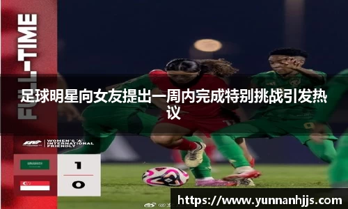 足球明星向女友提出一周内完成特别挑战引发热议